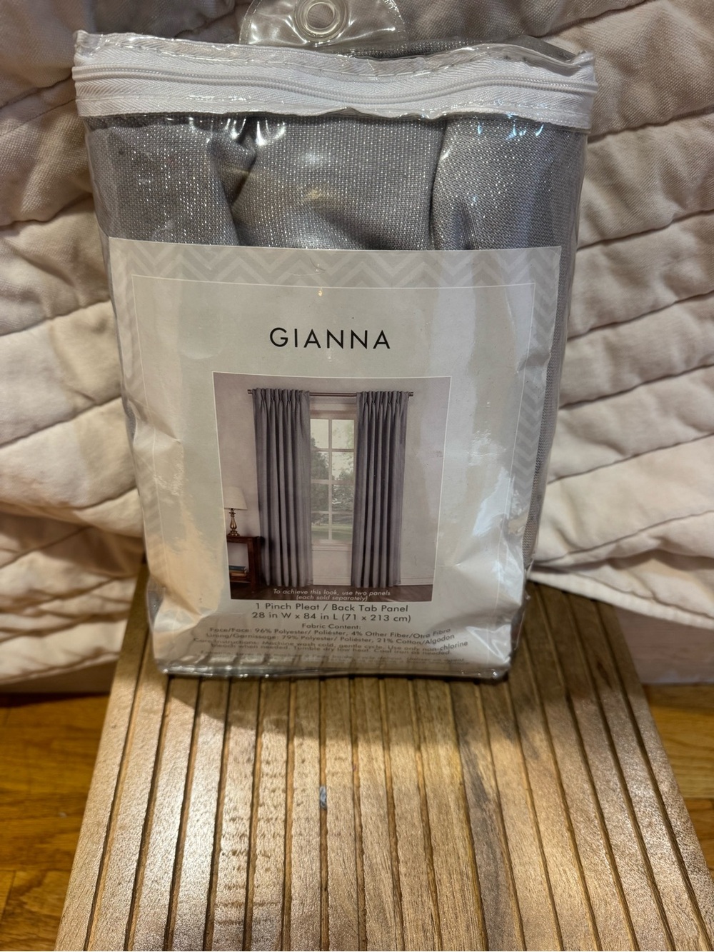 Gianna Light Gray/ silver Curtain Panel - 4 single panels